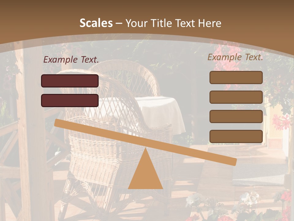 House Patio With Natural Wooden Patio Furniture PowerPoint Template