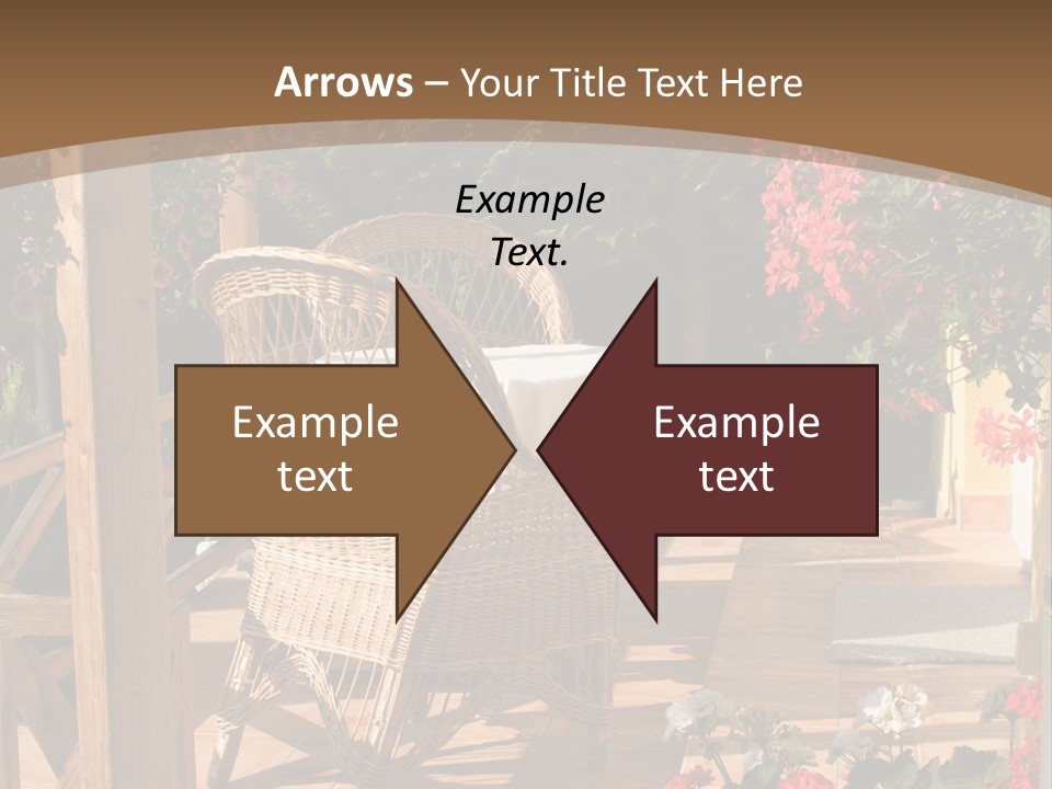 House Patio With Natural Wooden Patio Furniture PowerPoint Template