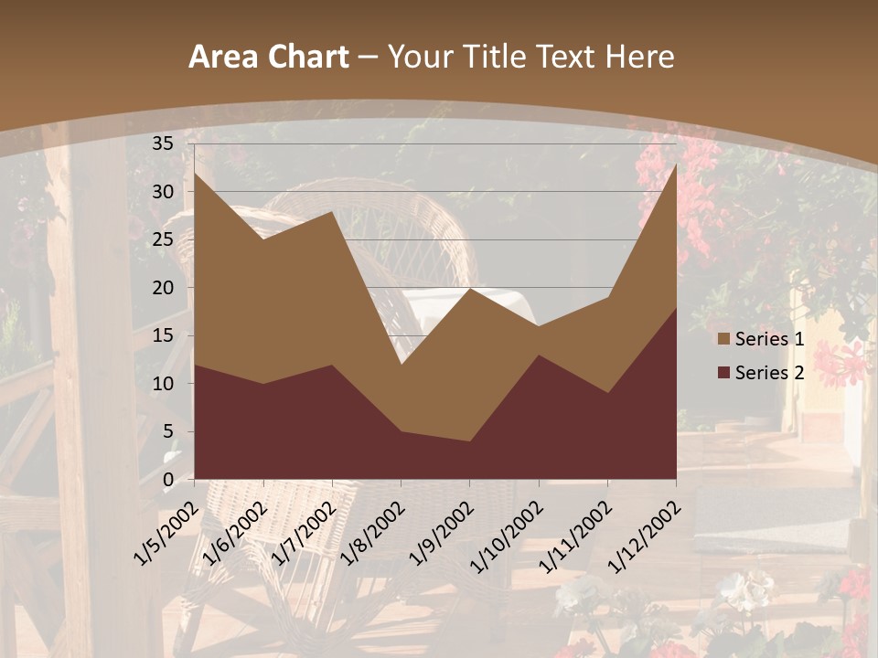 House Patio With Natural Wooden Patio Furniture PowerPoint Template