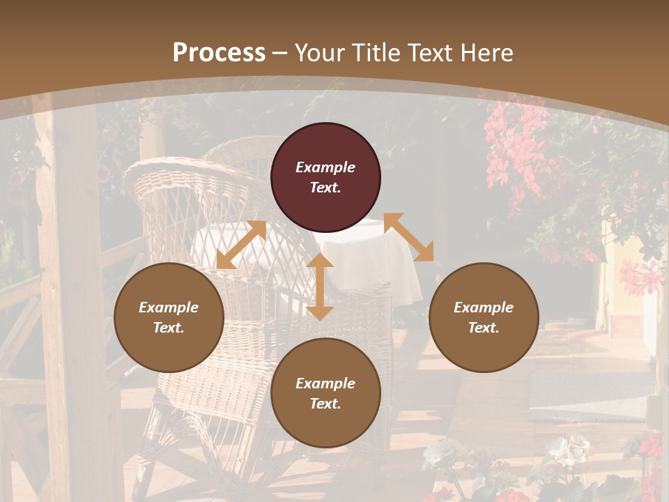 House Patio With Natural Wooden Patio Furniture PowerPoint Template