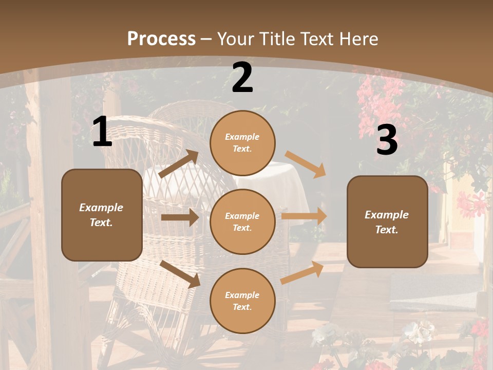 House Patio With Natural Wooden Patio Furniture PowerPoint Template