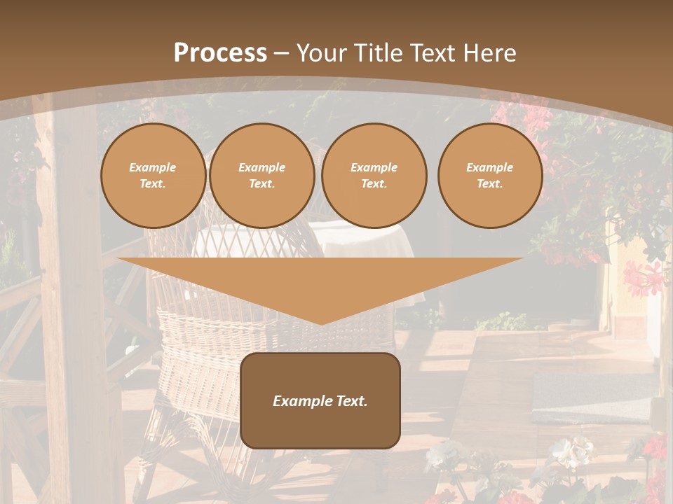 House Patio With Natural Wooden Patio Furniture PowerPoint Template