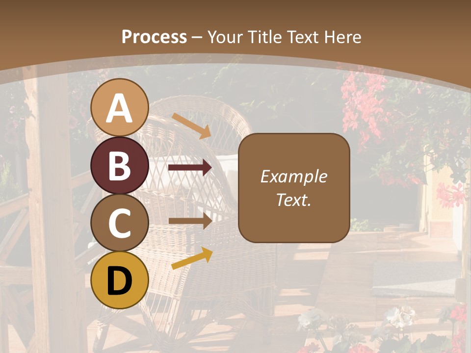 House Patio With Natural Wooden Patio Furniture PowerPoint Template