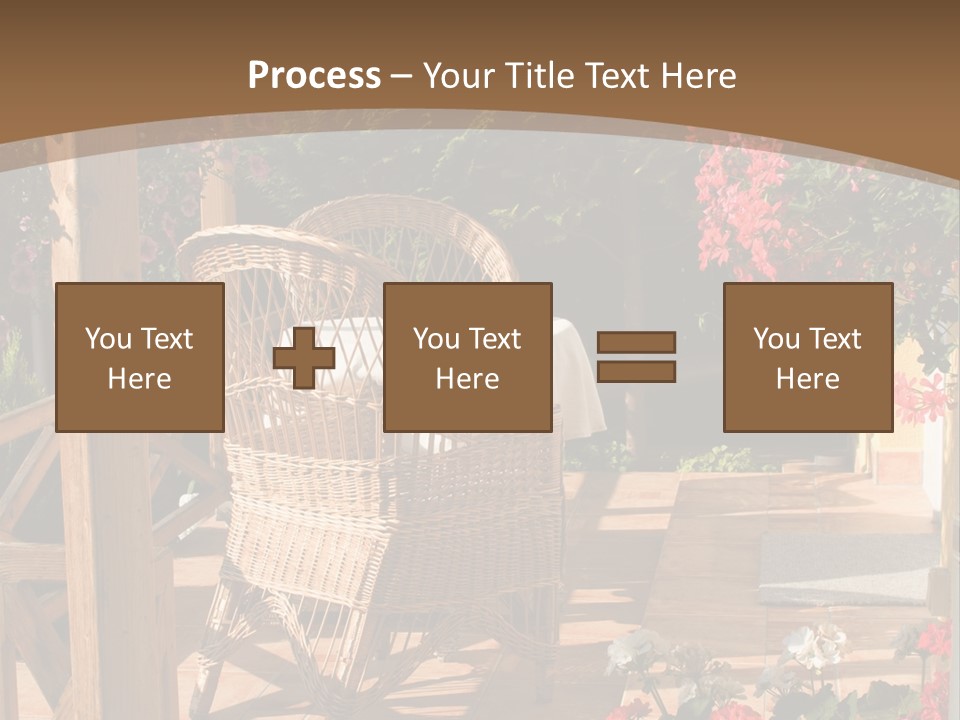 House Patio With Natural Wooden Patio Furniture PowerPoint Template