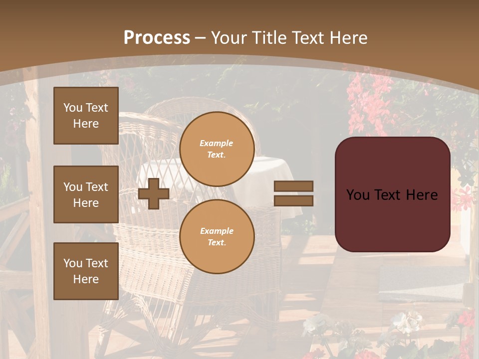 House Patio With Natural Wooden Patio Furniture PowerPoint Template