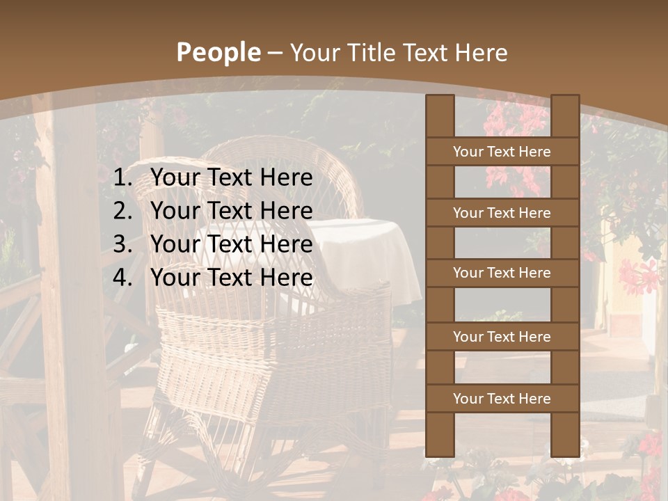 House Patio With Natural Wooden Patio Furniture PowerPoint Template