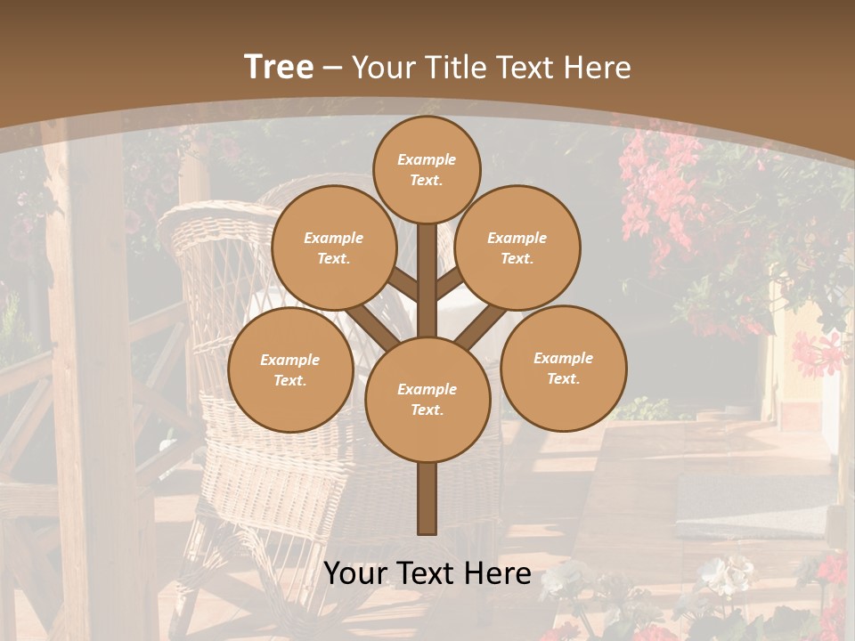 House Patio With Natural Wooden Patio Furniture PowerPoint Template