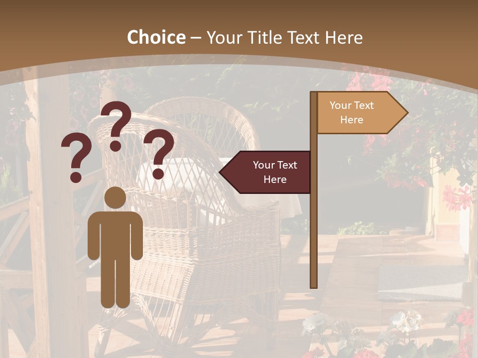 House Patio With Natural Wooden Patio Furniture PowerPoint Template