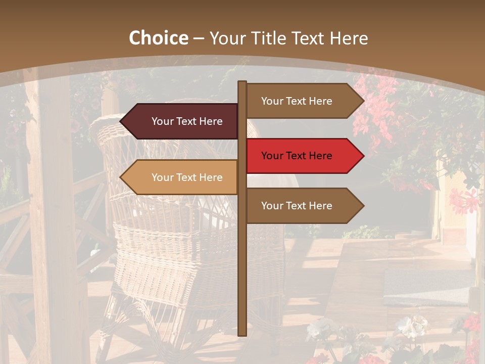 House Patio With Natural Wooden Patio Furniture PowerPoint Template