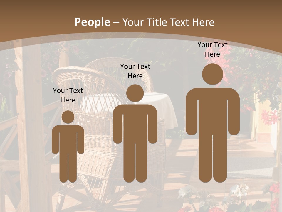 House Patio With Natural Wooden Patio Furniture PowerPoint Template