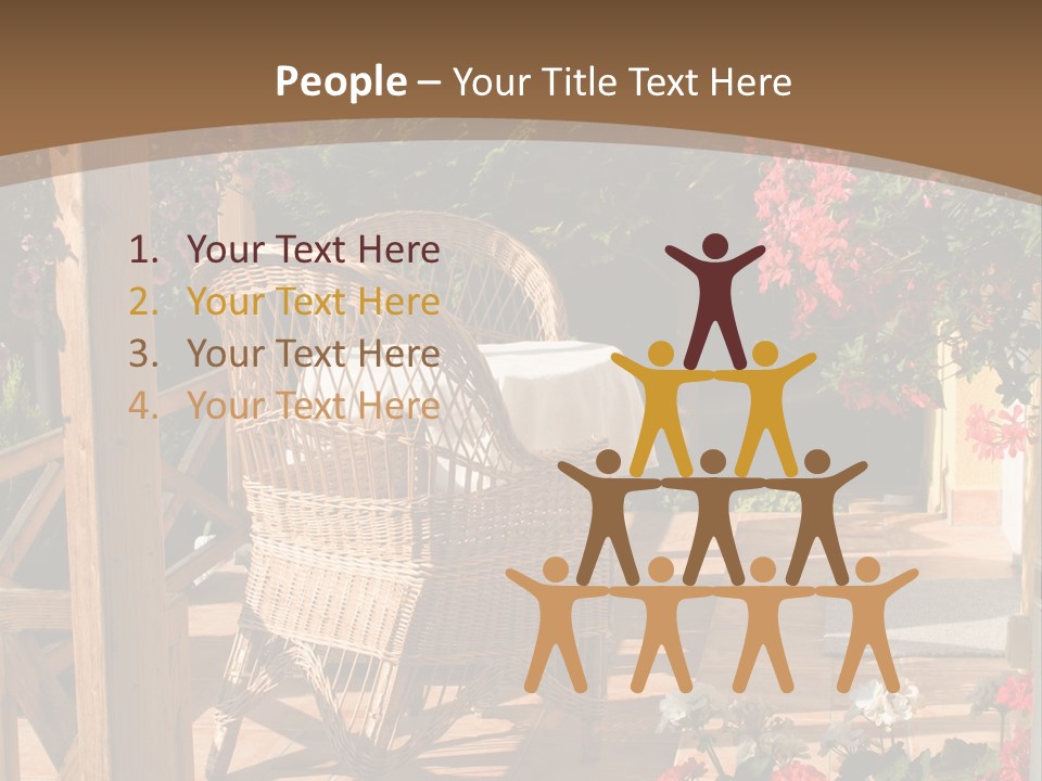 House Patio With Natural Wooden Patio Furniture PowerPoint Template
