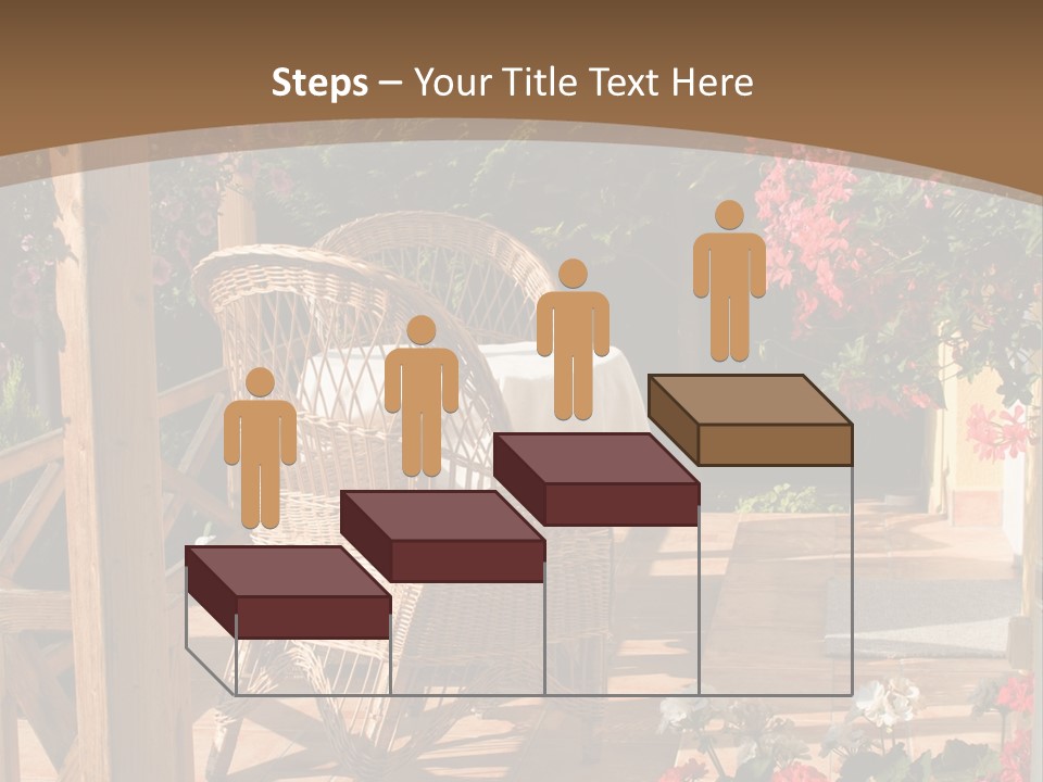 House Patio With Natural Wooden Patio Furniture PowerPoint Template