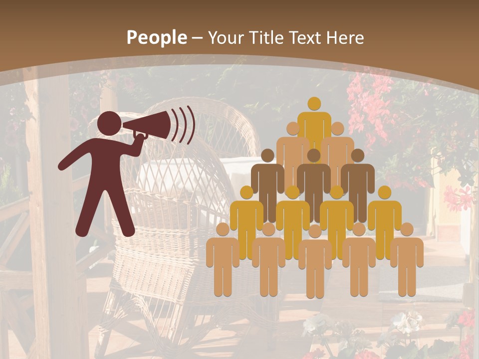 House Patio With Natural Wooden Patio Furniture PowerPoint Template