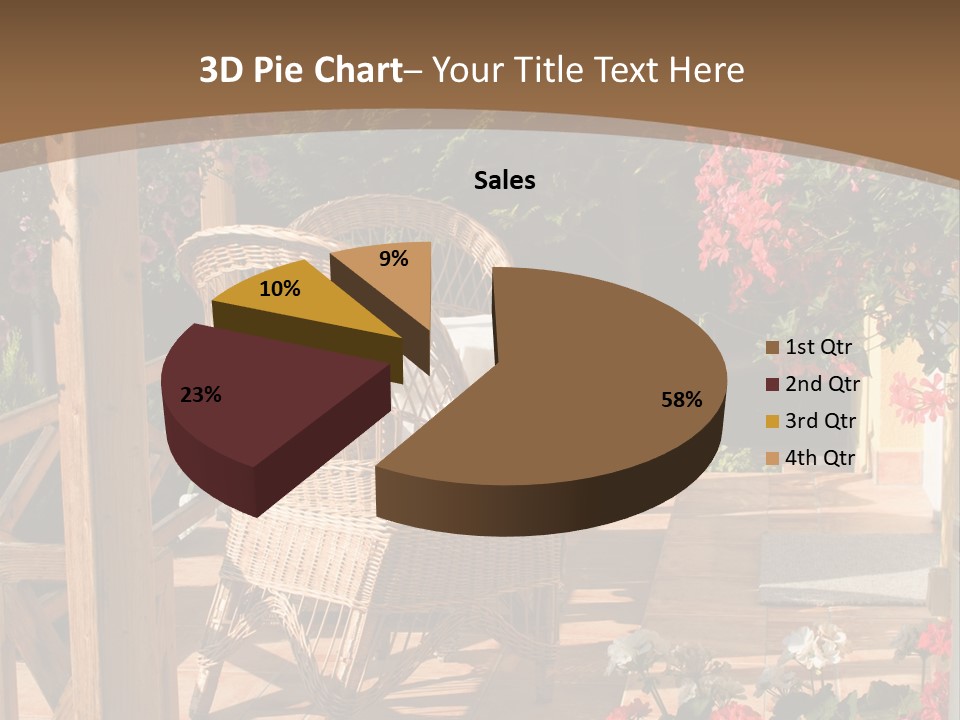 House Patio With Natural Wooden Patio Furniture PowerPoint Template