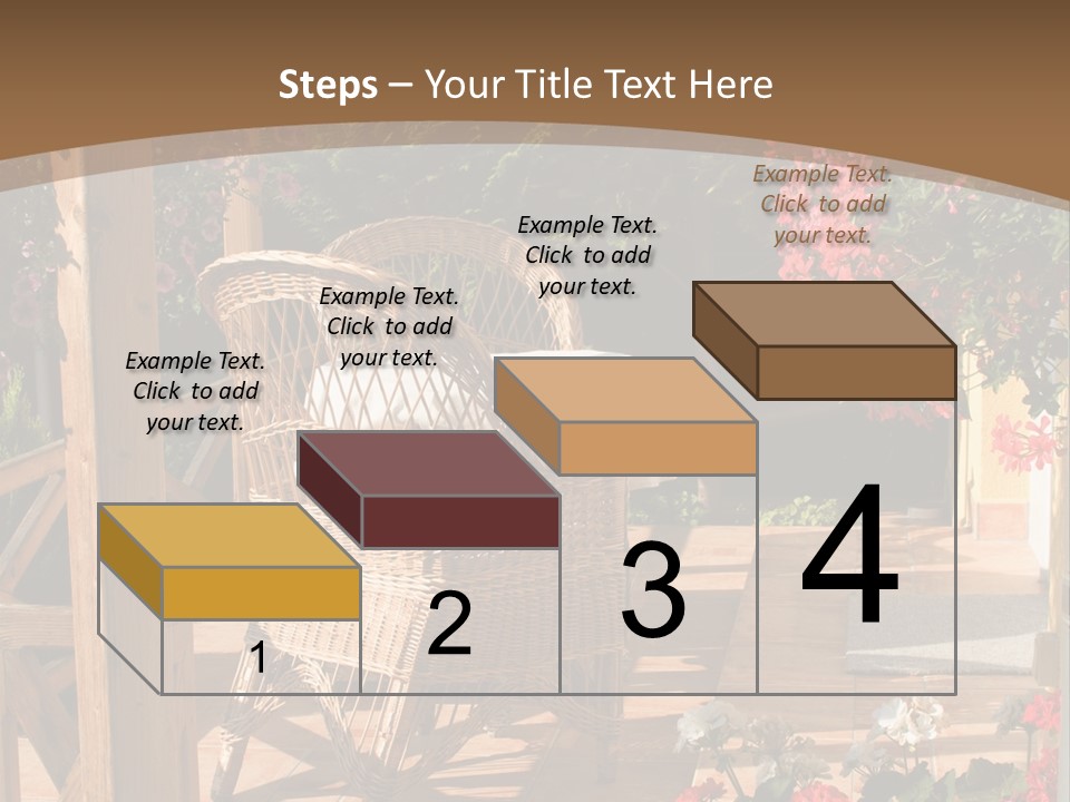 House Patio With Natural Wooden Patio Furniture PowerPoint Template