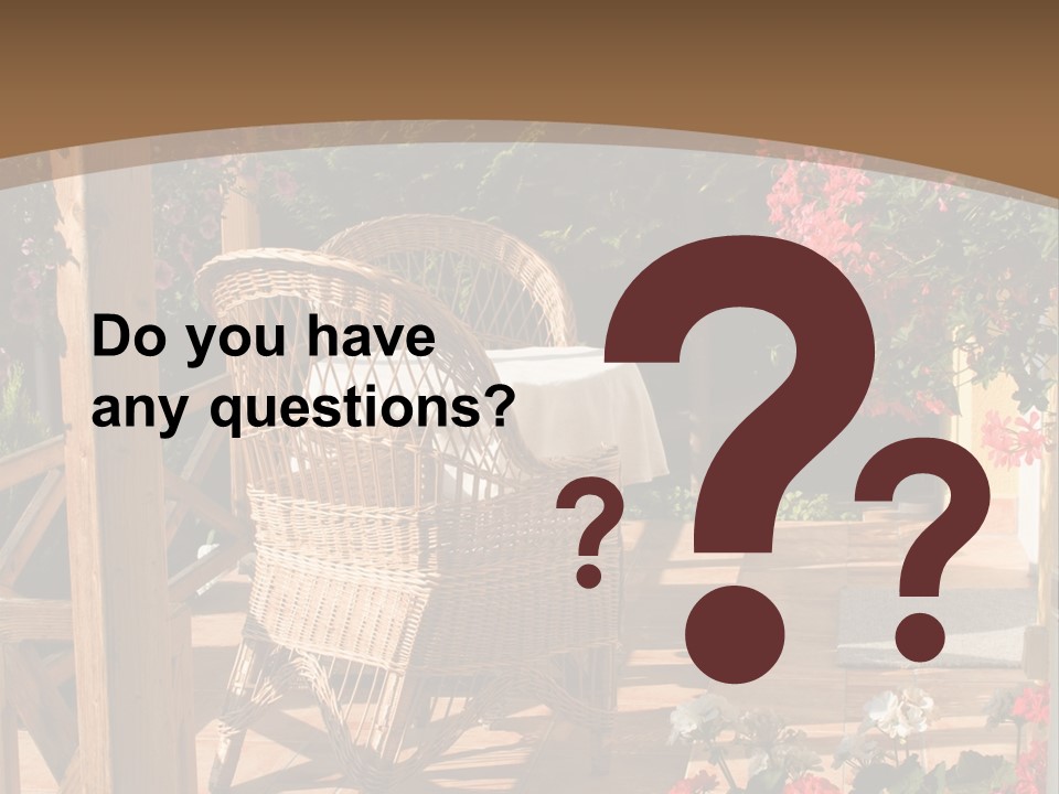 House Patio With Natural Wooden Patio Furniture PowerPoint Template