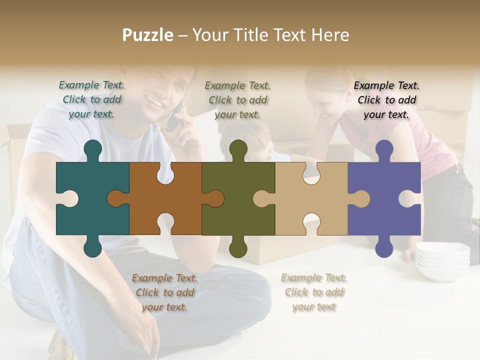 A Man Sitting On The Floor Talking On A Cell Phone PowerPoint Template