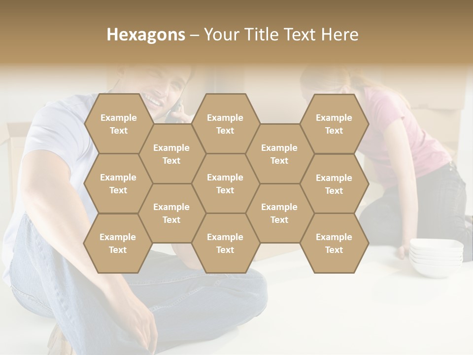 A Man Sitting On The Floor Talking On A Cell Phone PowerPoint Template