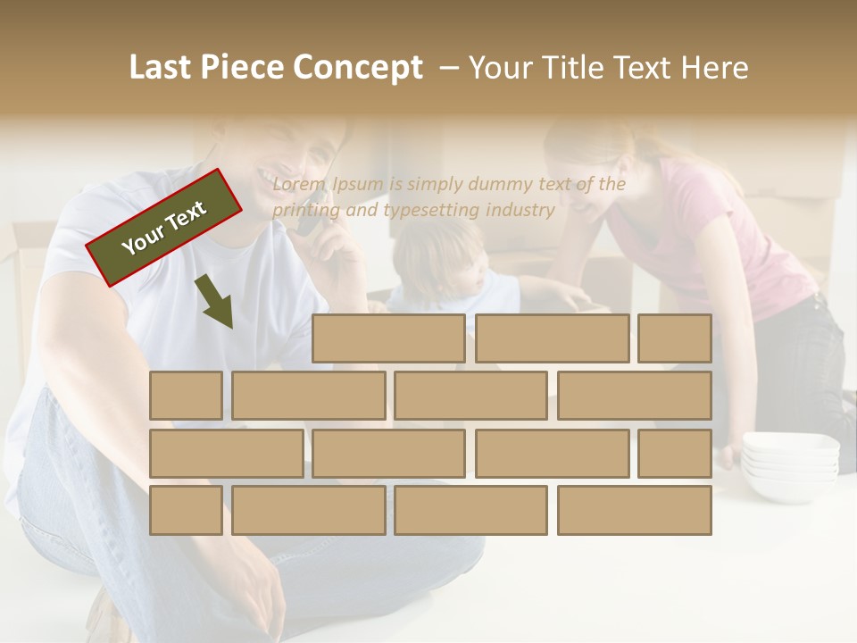 A Man Sitting On The Floor Talking On A Cell Phone PowerPoint Template