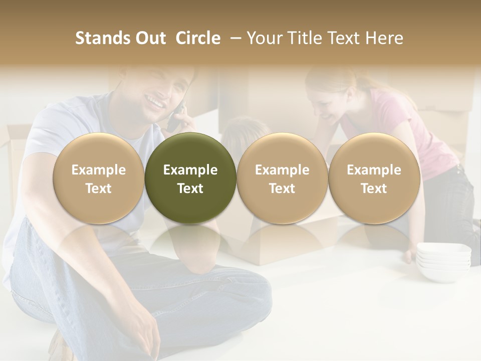 A Man Sitting On The Floor Talking On A Cell Phone PowerPoint Template