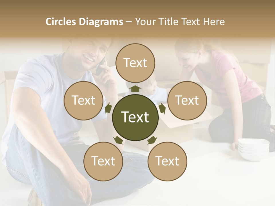 A Man Sitting On The Floor Talking On A Cell Phone PowerPoint Template