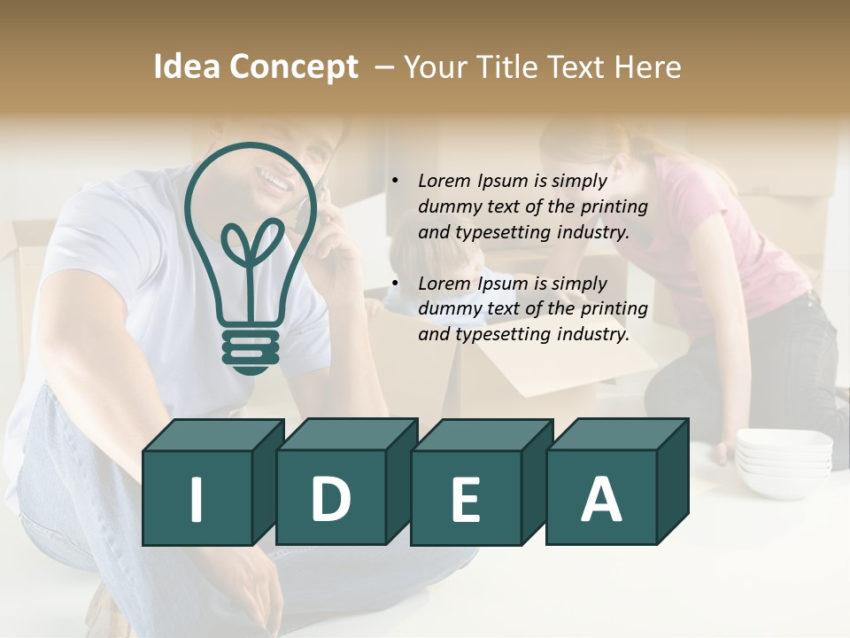 A Man Sitting On The Floor Talking On A Cell Phone PowerPoint Template