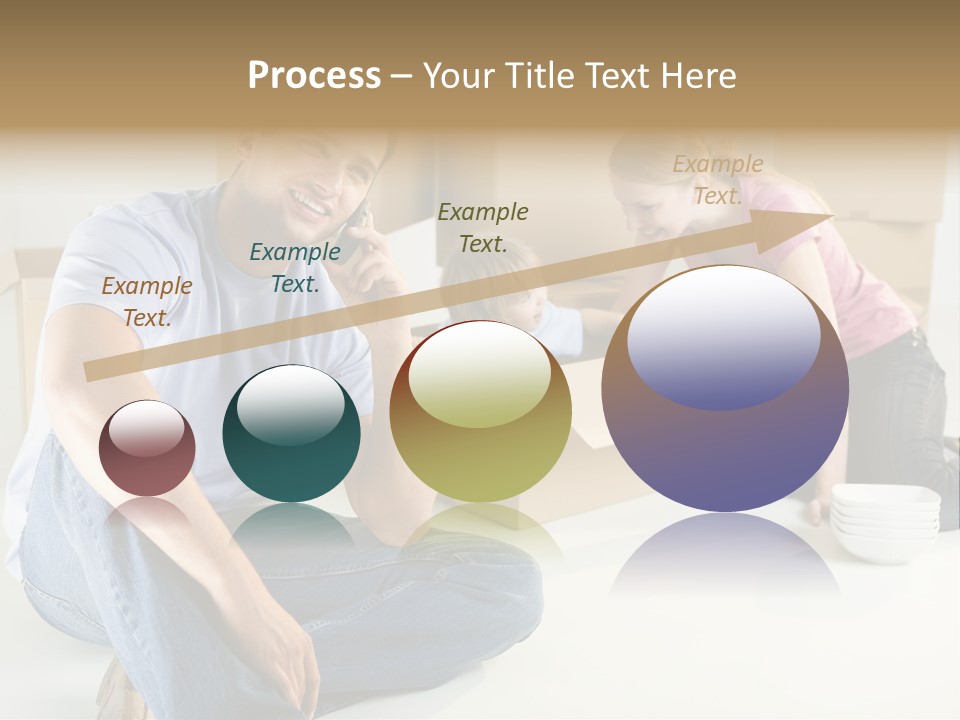 A Man Sitting On The Floor Talking On A Cell Phone PowerPoint Template