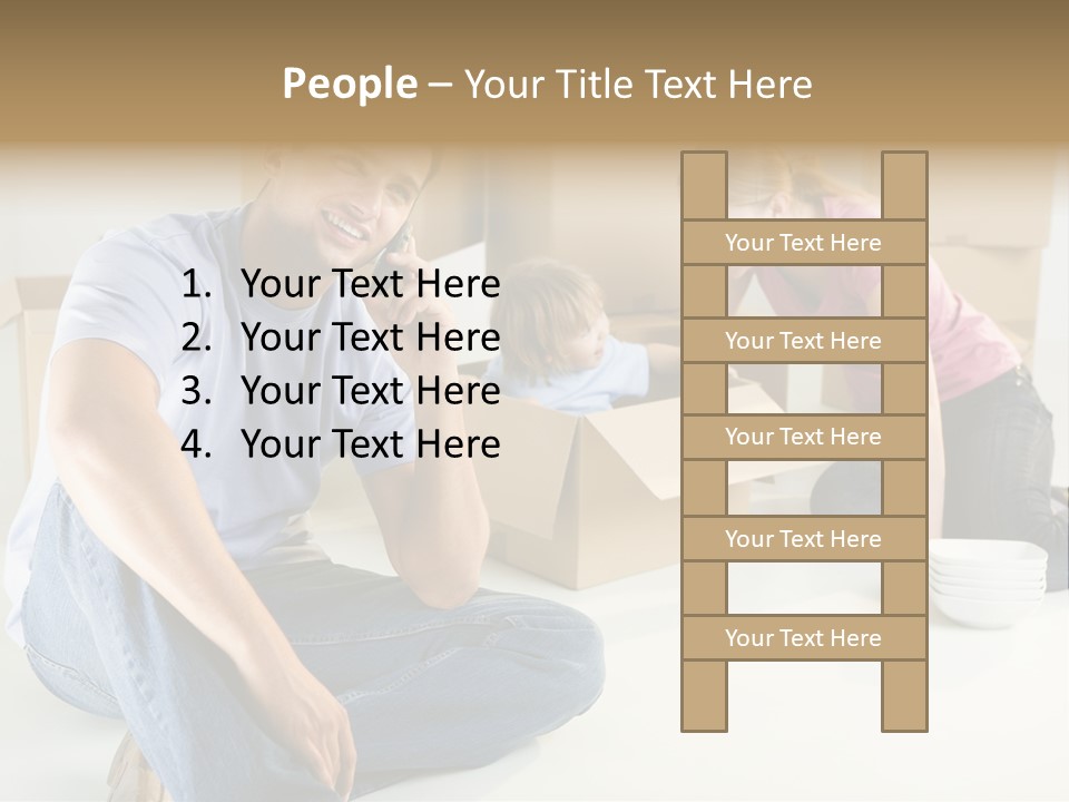 A Man Sitting On The Floor Talking On A Cell Phone PowerPoint Template