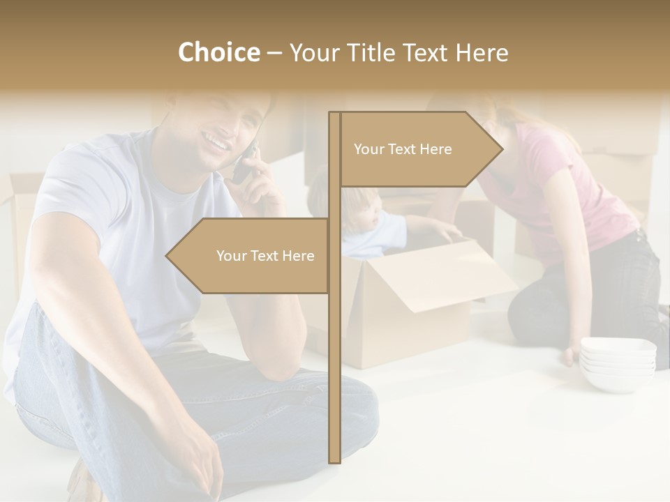 A Man Sitting On The Floor Talking On A Cell Phone PowerPoint Template