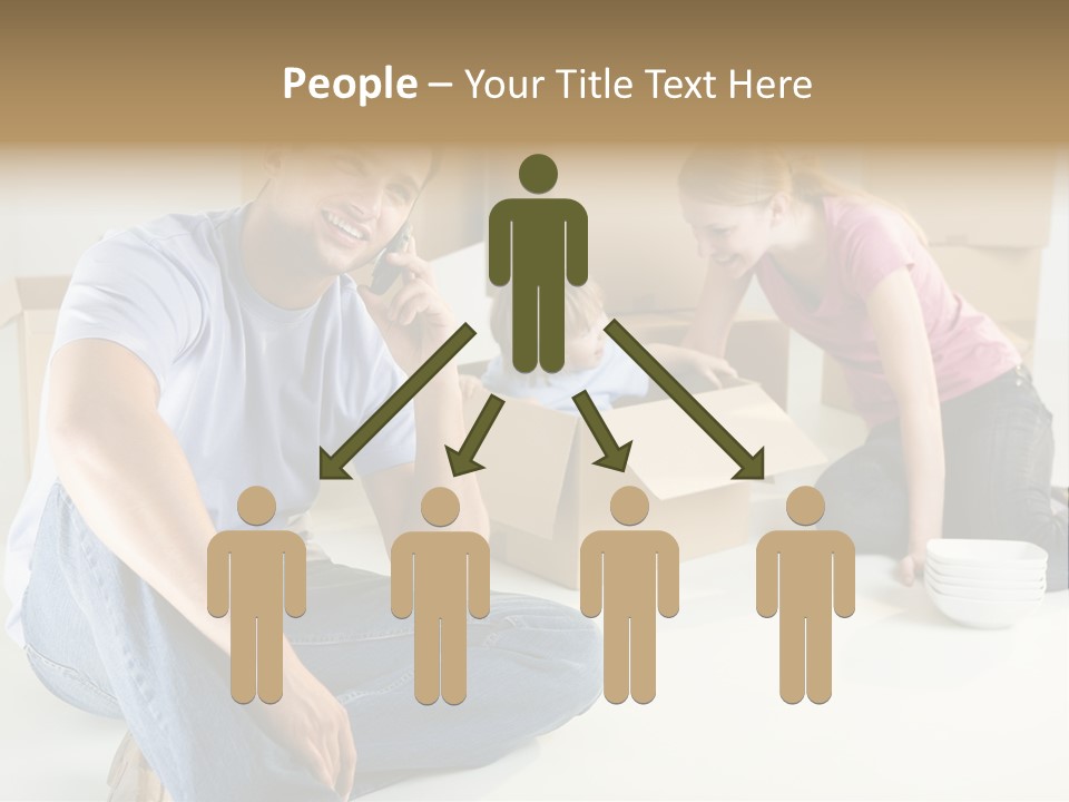 A Man Sitting On The Floor Talking On A Cell Phone PowerPoint Template