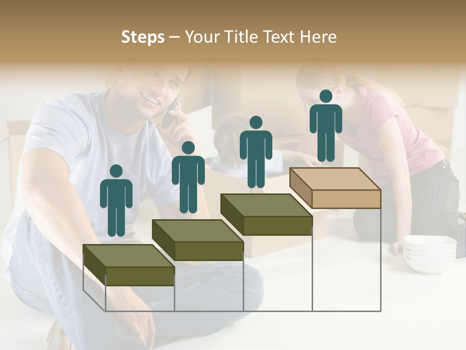 A Man Sitting On The Floor Talking On A Cell Phone PowerPoint Template