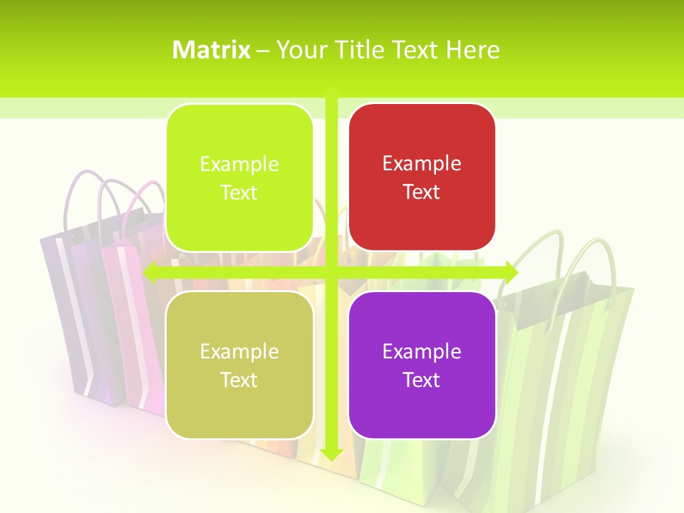 3D Rendering Of High Quality Looking Colorful Stripped Shopping Bags Against A White Background PowerPoint Template