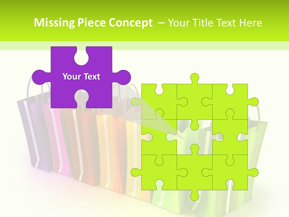 3D Rendering Of High Quality Looking Colorful Stripped Shopping Bags Against A White Background PowerPoint Template