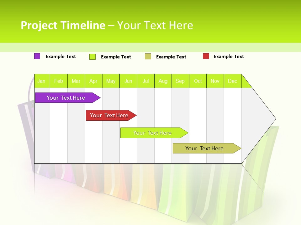 3D Rendering Of High Quality Looking Colorful Stripped Shopping Bags Against A White Background PowerPoint Template