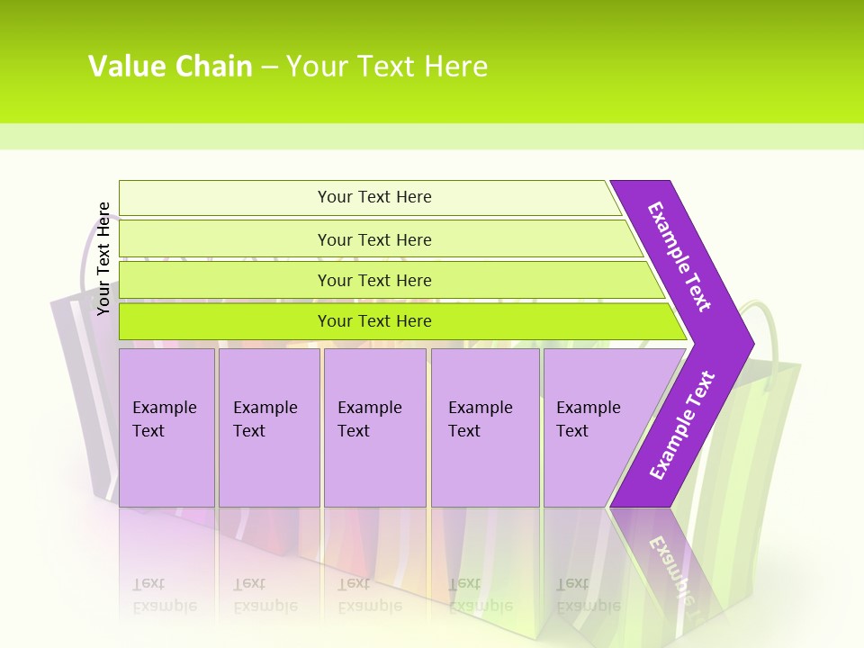 3D Rendering Of High Quality Looking Colorful Stripped Shopping Bags Against A White Background PowerPoint Template