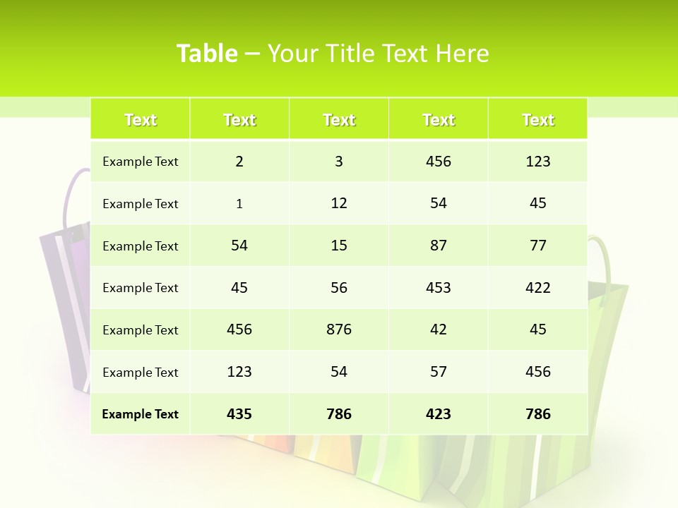 3D Rendering Of High Quality Looking Colorful Stripped Shopping Bags Against A White Background PowerPoint Template