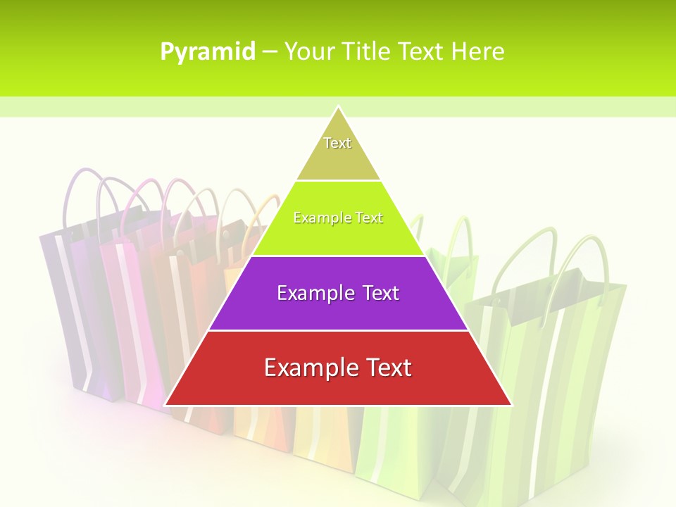 3D Rendering Of High Quality Looking Colorful Stripped Shopping Bags Against A White Background PowerPoint Template