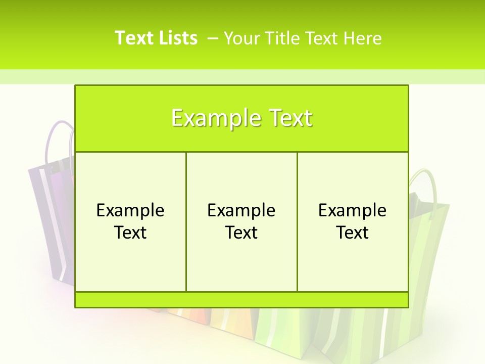 3D Rendering Of High Quality Looking Colorful Stripped Shopping Bags Against A White Background PowerPoint Template