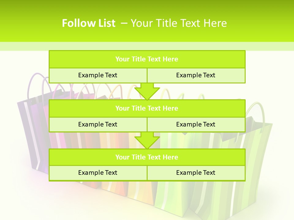 3D Rendering Of High Quality Looking Colorful Stripped Shopping Bags Against A White Background PowerPoint Template