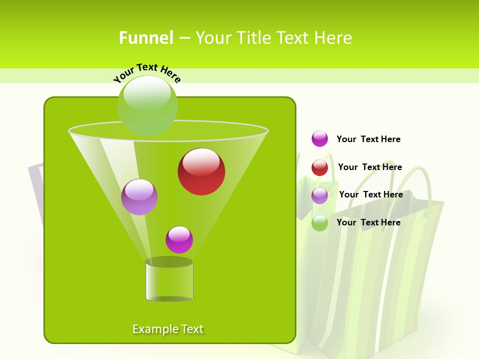 3D Rendering Of High Quality Looking Colorful Stripped Shopping Bags Against A White Background PowerPoint Template