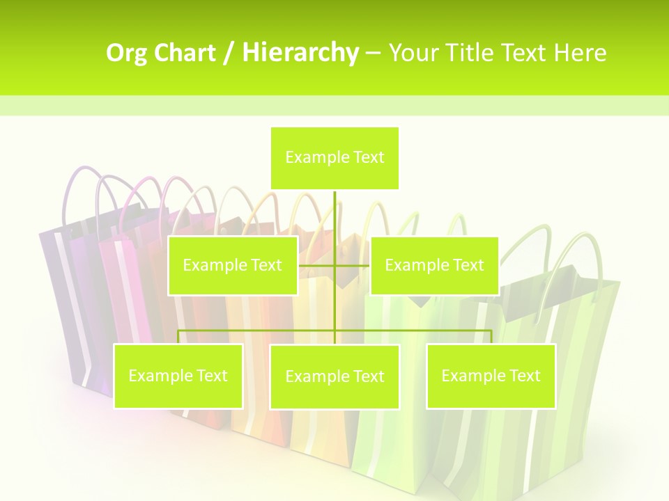 3D Rendering Of High Quality Looking Colorful Stripped Shopping Bags Against A White Background PowerPoint Template