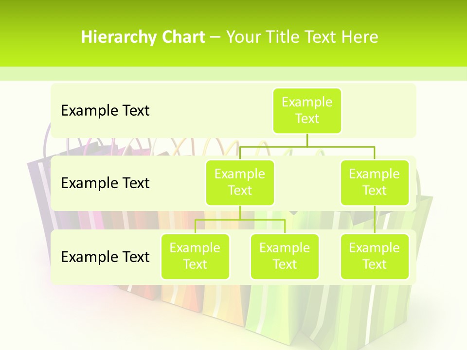 3D Rendering Of High Quality Looking Colorful Stripped Shopping Bags Against A White Background PowerPoint Template