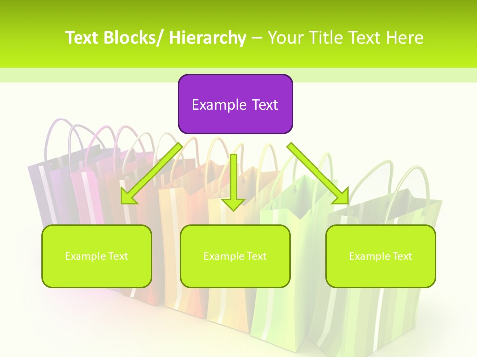 3D Rendering Of High Quality Looking Colorful Stripped Shopping Bags Against A White Background PowerPoint Template