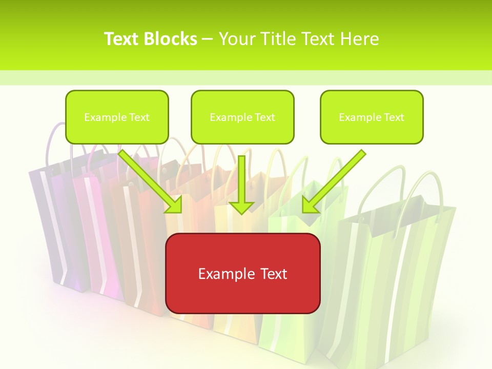 3D Rendering Of High Quality Looking Colorful Stripped Shopping Bags Against A White Background PowerPoint Template