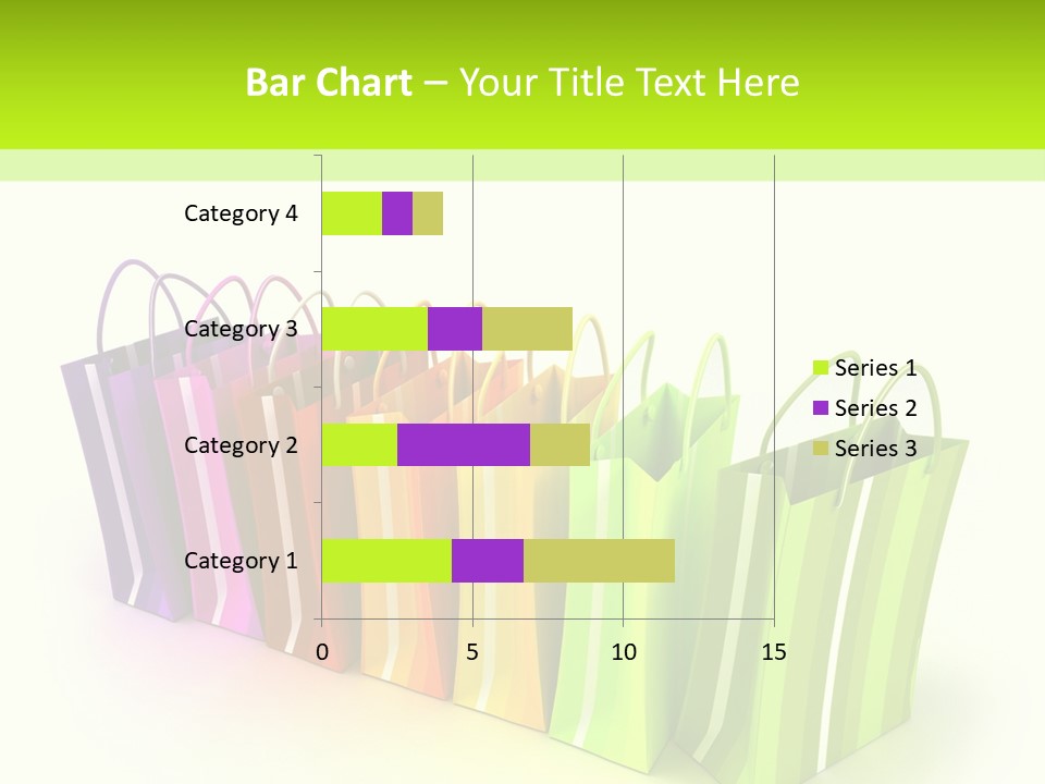 3D Rendering Of High Quality Looking Colorful Stripped Shopping Bags Against A White Background PowerPoint Template