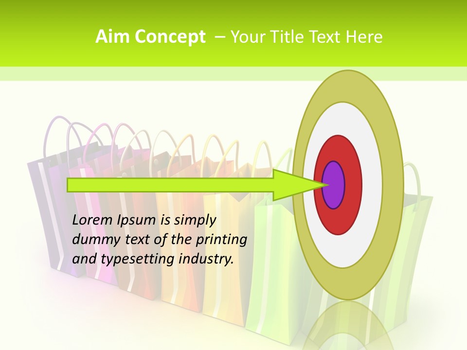 3D Rendering Of High Quality Looking Colorful Stripped Shopping Bags Against A White Background PowerPoint Template