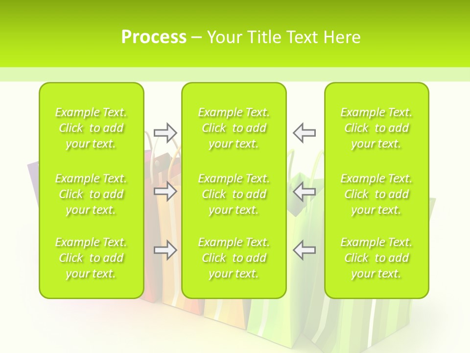 3D Rendering Of High Quality Looking Colorful Stripped Shopping Bags Against A White Background PowerPoint Template