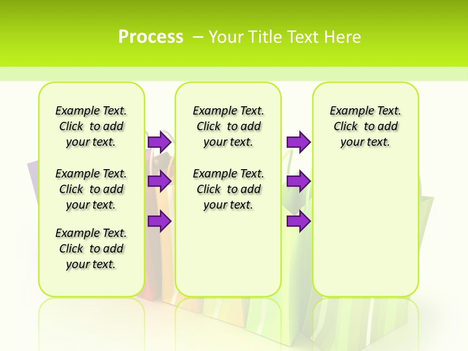 3D Rendering Of High Quality Looking Colorful Stripped Shopping Bags Against A White Background PowerPoint Template