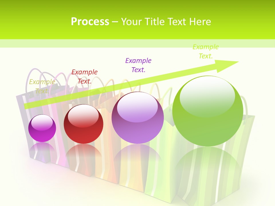 3D Rendering Of High Quality Looking Colorful Stripped Shopping Bags Against A White Background PowerPoint Template