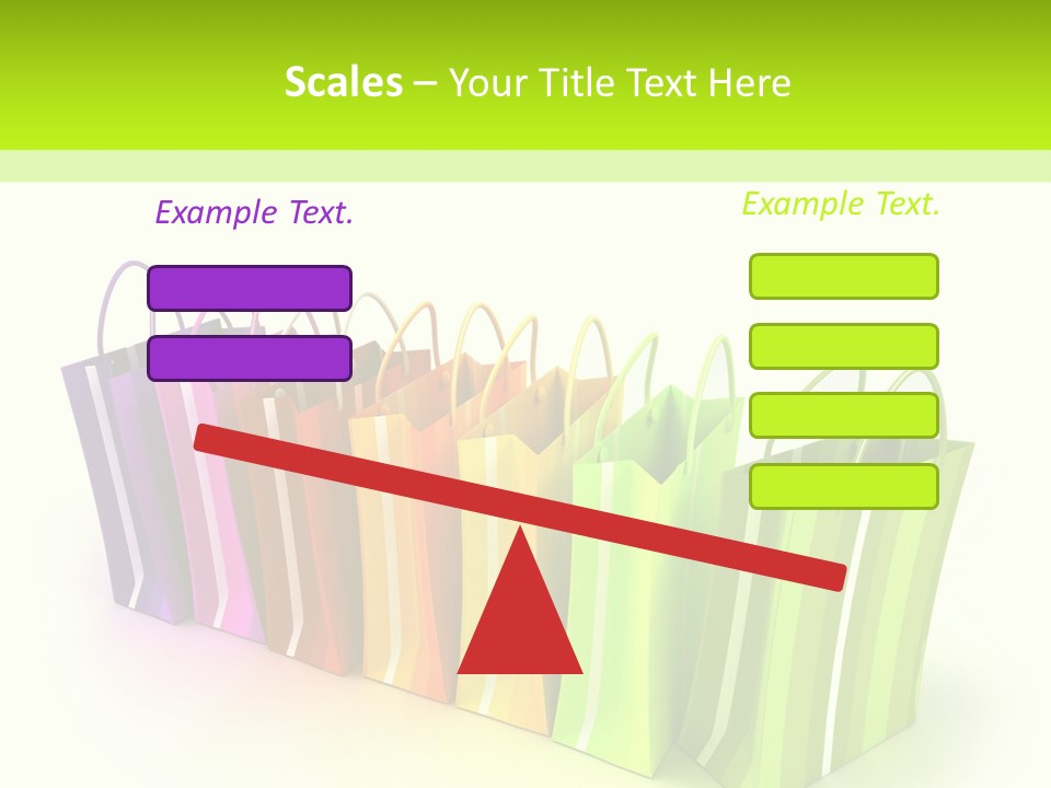 3D Rendering Of High Quality Looking Colorful Stripped Shopping Bags Against A White Background PowerPoint Template